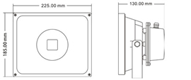 Projecteur LED ext&eacuterieur 30W Dimensions